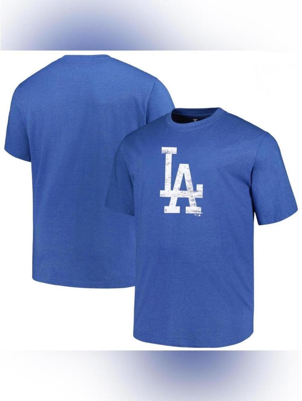 Fabletics Los Angeles Dodgers Weathered Logo Heather Royal Men’s T-Shirt 3XL